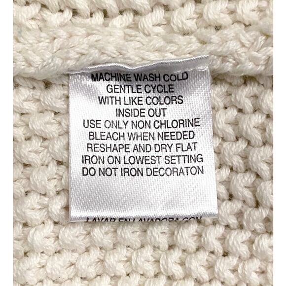 Love by Design Stud Embellished Longline Cardigan Sweater Fits Sz M Cream Y2k - Picture 11 of 11